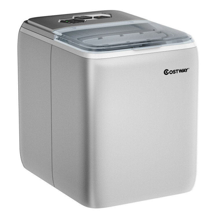 44 lbs Portable Countertop Ice Maker Machine with Scoop-SilverCostway Gallery View 1 of 11