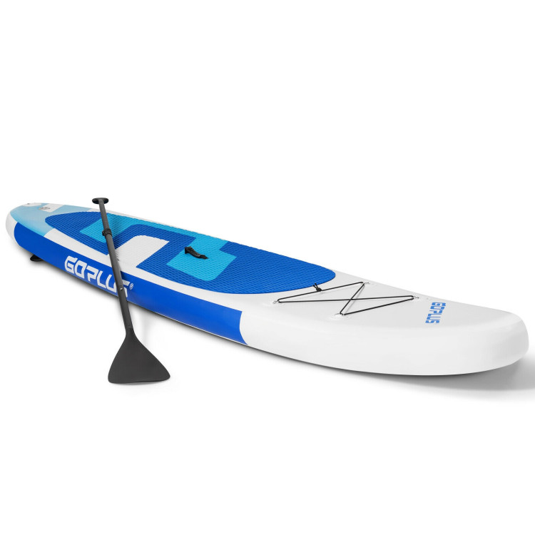 10 Feet Inflatable Stand Up Paddle Board with Backpack Leash Aluminum PaddleCostway Gallery View 8 of 12