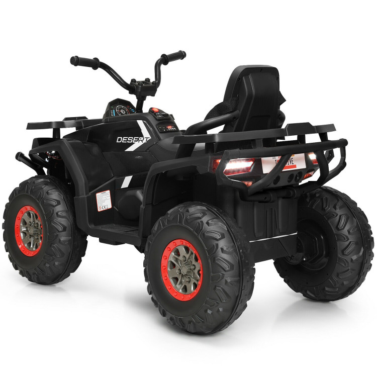 12 V Kids Electric 4-Wheeler ATV Quad with MP3 and LED Lights-BlackCostway Gallery View 9 of 12