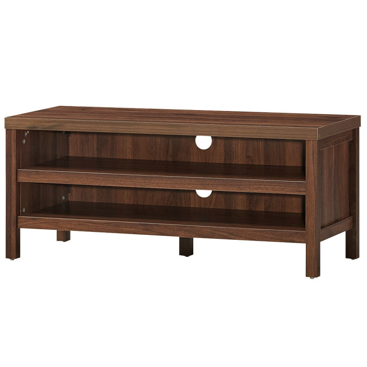 3-Tier TV Stand Console Cabinet for TV's up to 45 Inch with Storage Shelves-WalnutCostway Gallery View 3 of 12