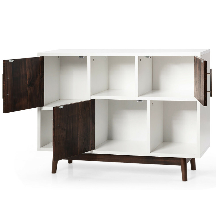 Wood Display Sideboard Storage Cabinet with Storage CompartmentsCostway Gallery View 6 of 12