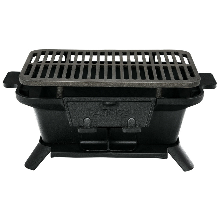 Heavy Duty Cast Iron Tabletop BBQ Grill Stove for Camping PicnicCostway Gallery View 8 of 12