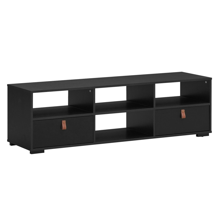 TV Stand Entertainment Media Center Console for TV's up to 60 Inch with Drawers-BlackCostway Gallery View 3 of 12
