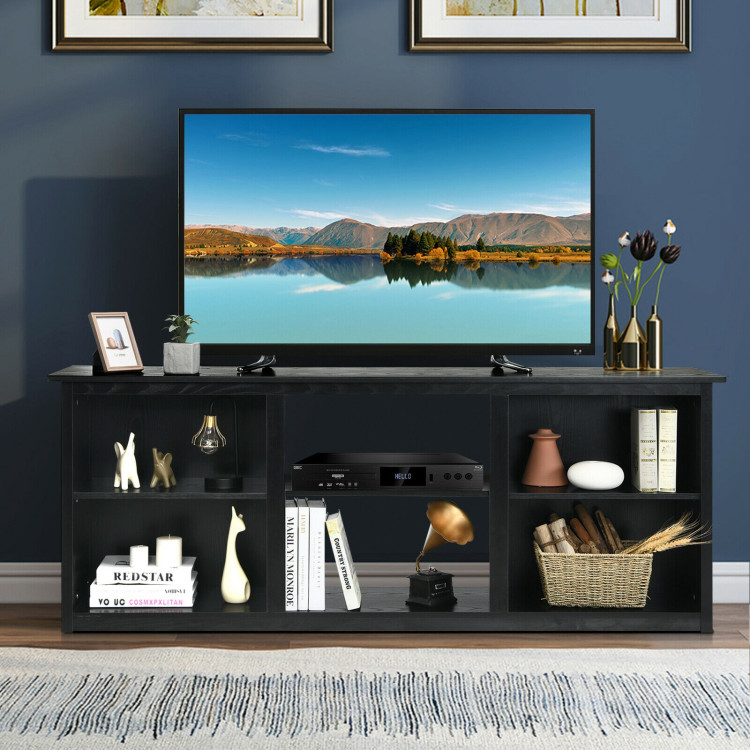 2-Tier Entertainment Media Console TV Stand-BlackCostway Gallery View 1 of 10