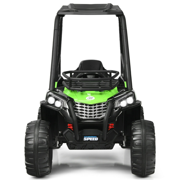 12V Kids RC Electric Ride On Off-Road UTV Truck with MP3 and Light-GreenCostway Gallery View 7 of 12