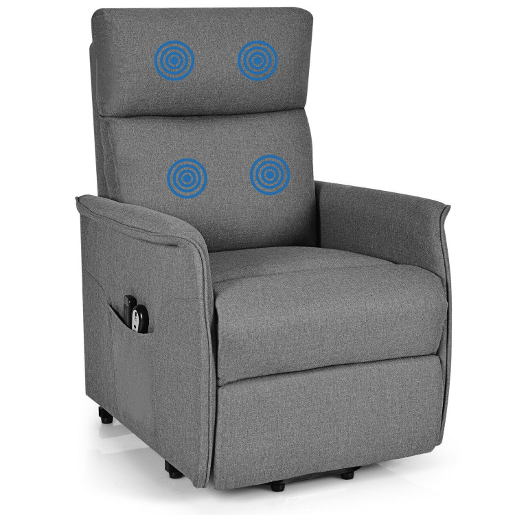 Power Lift Massage Recliner Chair for Elderly with Heavy Padded Cushion-GrayCostway Gallery View 9 of 12