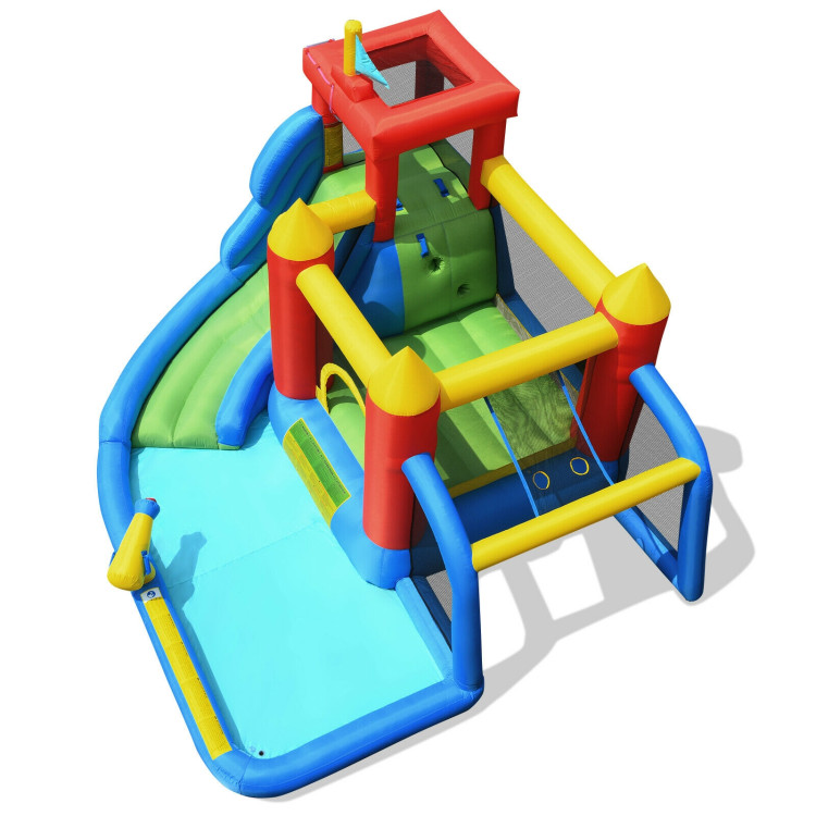 Inflatable Bouncer Bounce House with Water Slide Splash Pool without BlowerCostway Gallery View 1 of 12