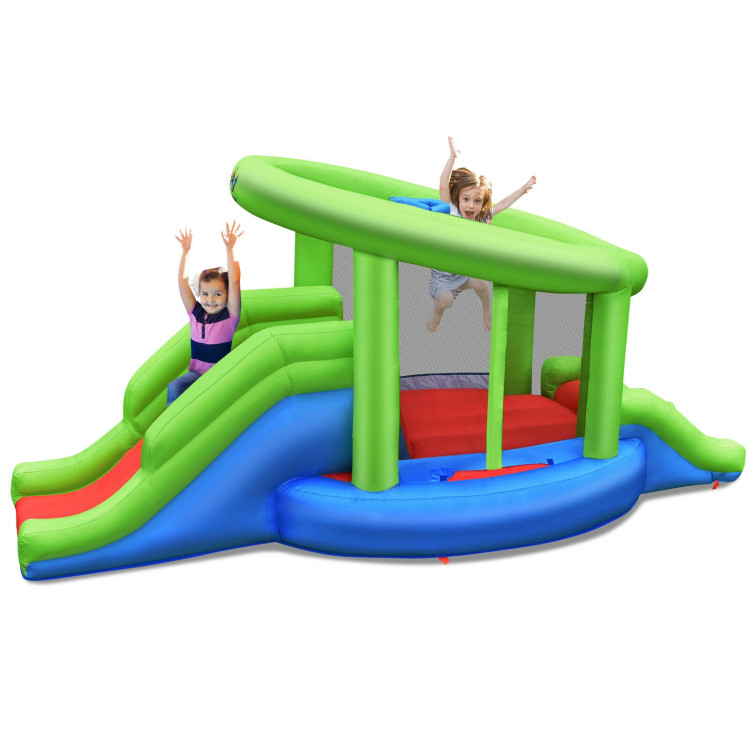 Inflatable Dual Slide Basketball Game Bounce House Without BlowerCostway Gallery View 7 of 12