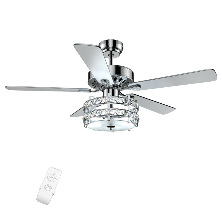 52 Inches Classical Crystal Ceiling Fan LampCostway Gallery View 1 of 11