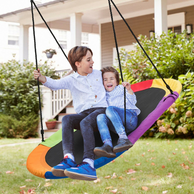 60 Inch Saucer Surf Outdoor Adjustable Swing Set-ColorfulCostway Gallery View 8 of 12