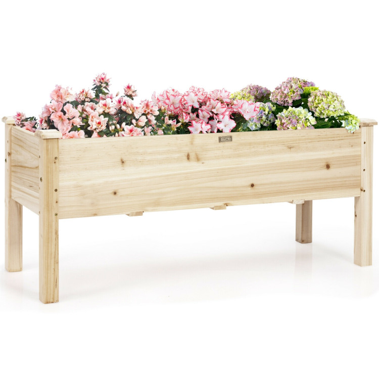 Raised Garden Bed Elevated Planter Box Wood for Vegetable Flower HerbCostway Gallery View 3 of 12
