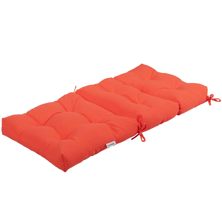 22 x 44 Inch Tufted Outdoor Patio Chair Seating Pad-OrangeCostway Gallery View 10 of 12