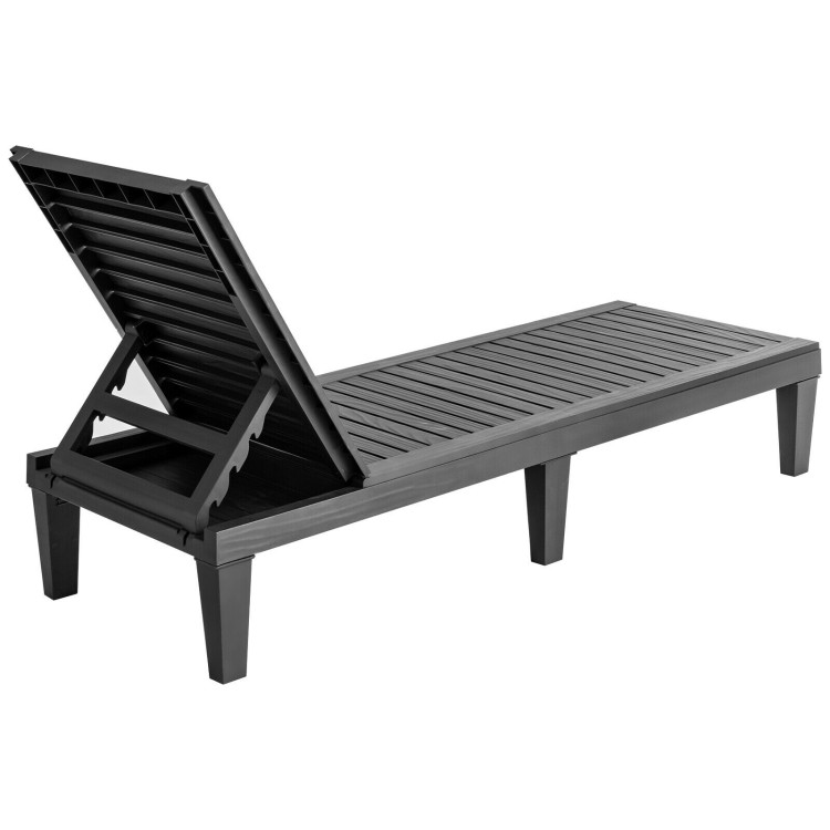 Outdoor Recliner Chair with 5-Position Adjustable Backrest-BlackCostway Gallery View 10 of 12