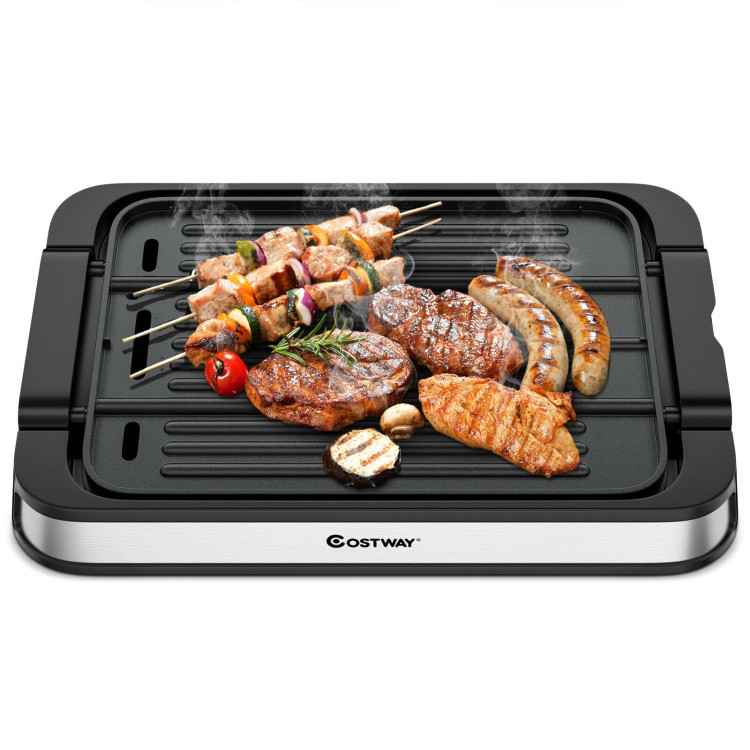 1500W Smokeless Indoor Grill Electric Griddle with Non-stick Cooking PlateCostway Gallery View 10 of 12