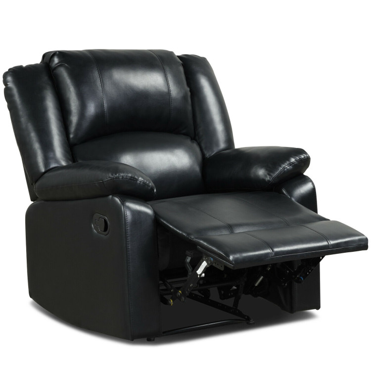 Recliner Chair Lounger Single Sofa for Home Theater Seating with Footrest Armrest-BlackCostway Gallery View 7 of 12