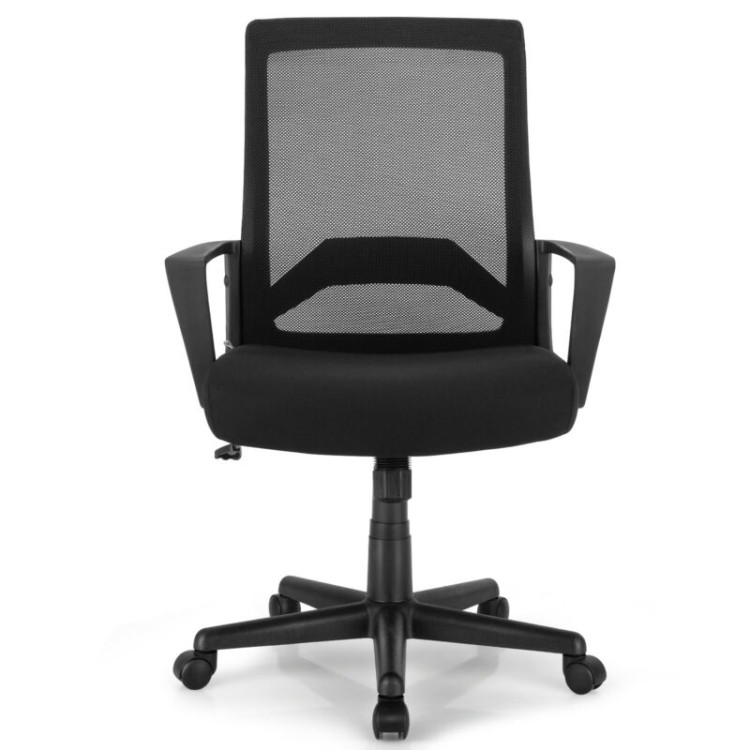 Height Adjustable Mid Back Task Chair Mesh Office Chair with Lumbar SupportCostway Gallery View 8 of 12