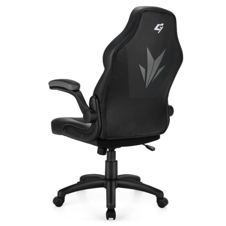 Height Adjustable Swivel High Back Gaming Chair Computer Office Chair-GrayCostway Gallery View 8 of 12