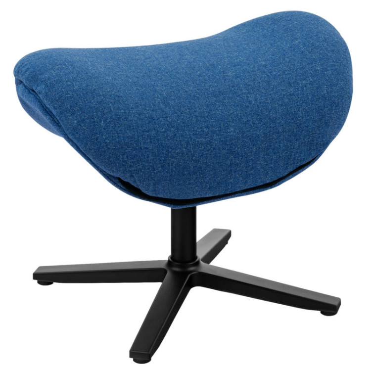Upholstered Swivel Lounge Chair with Ottoman and Rocking Footstool-BlueCostway Gallery View 9 of 12
