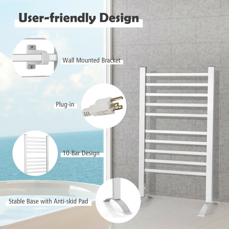2-in-1 150W Freestanding and Wall-mounted Towel Warmer Drying Rack with TimerCostway Gallery View 9 of 12