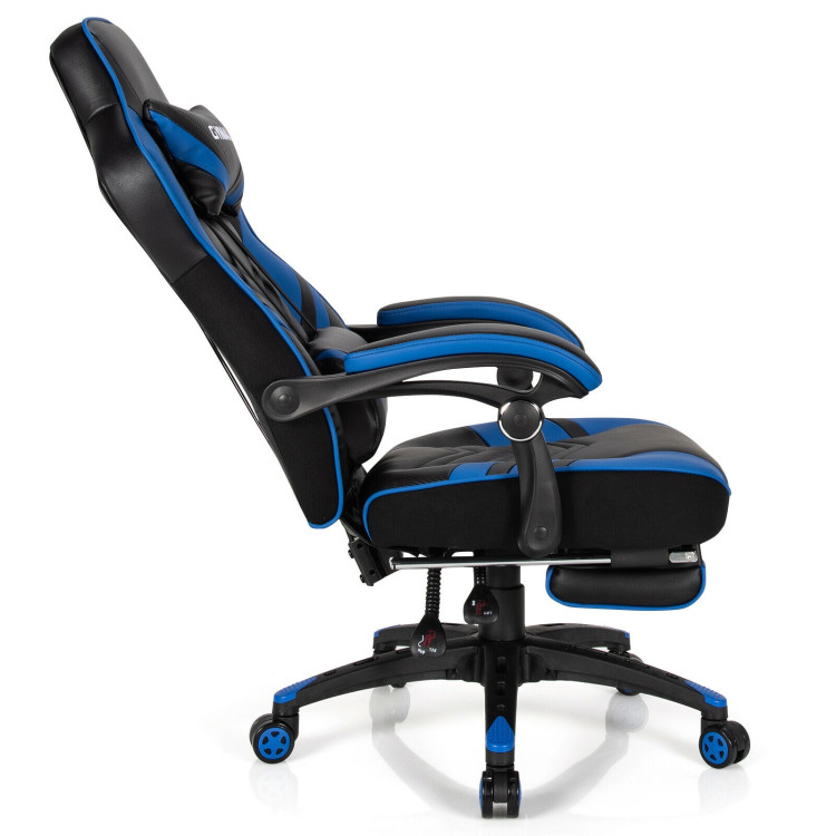 Adjustable Gaming Chair with Footrest for Home Office-BlueCostway Gallery View 10 of 12