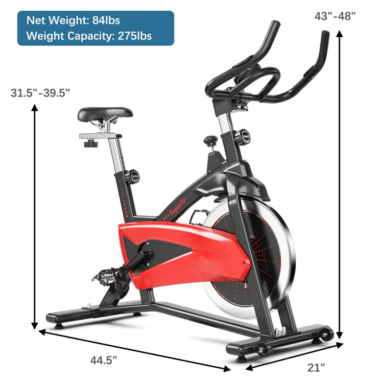 Magnetic Exercise Bike Fitness Cycling Bike with 35Lbs Flywheel for Home and Gym-Black & RedCostway Gallery View 5 of 13