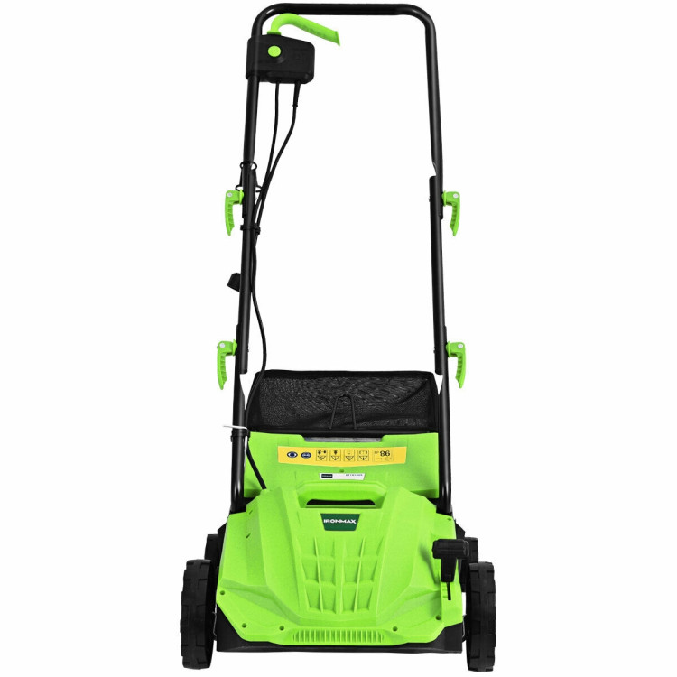 12Amp Corded Scarifier 13” Electric Lawn Dethatcher with 40L Collection Bag -GreenCostway Gallery View 6 of 12