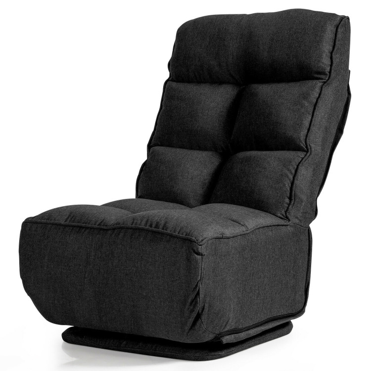 360-Degree Swivel Folding Floor Chair with 6 Adjustable Positions-BlackCostway Gallery View 4 of 12