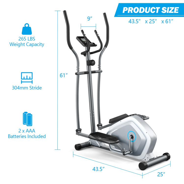 Elliptical Magnetic Cross Trainer with LCD Monitor and Pulse SensorCostway Gallery View 5 of 11