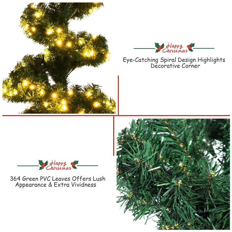 4 Feet Pre-lit Spiral Entrance Artificial Christmas Tree with Retro Urn BaseCostway Gallery View 12 of 12