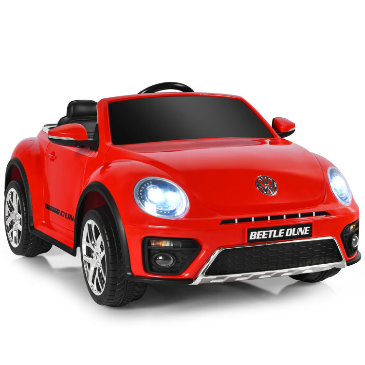 12V Licensed Volkswagen Beetle Kids Ride On Car with Remote Control-RedCostway Gallery View 1 of 12