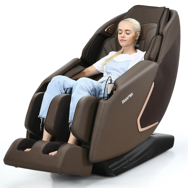 Full Body Zero Gravity Massage Chair with SL Track Heat Installation-free-BrownCostway Gallery View 2 of 11