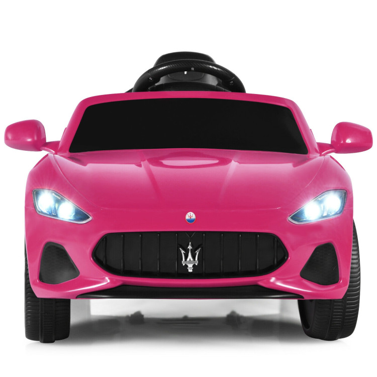 12V Kids Ride-On Car with Remote Control and Lights-PinkCostway Gallery View 9 of 12