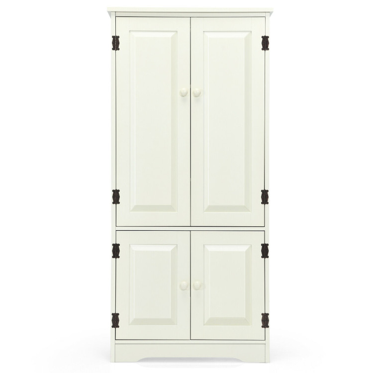 Accent Floor Storage Cabinet with Adjustable Shelves and Antique 2-DoorCostway Gallery View 8 of 21