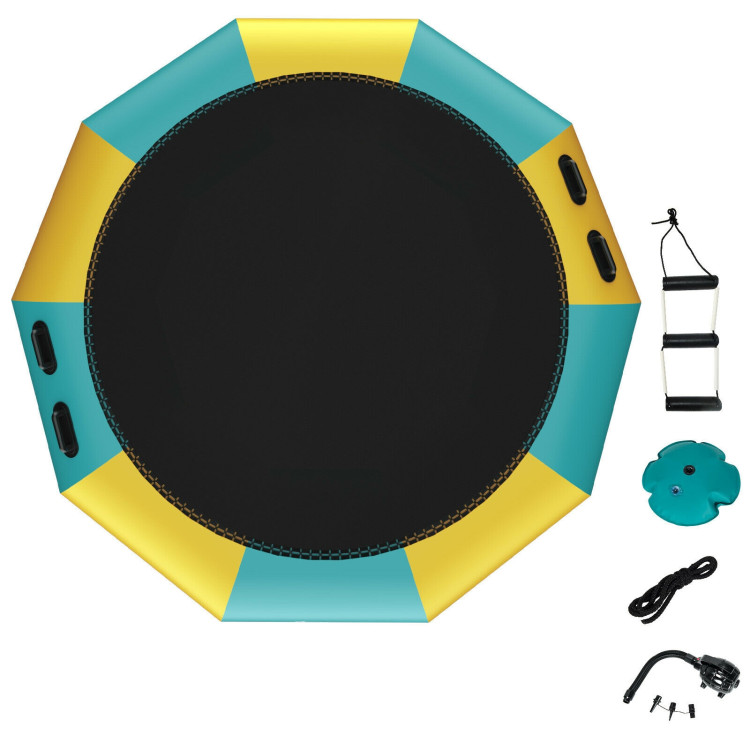 12 Feet Inflatable Splash Padded Water Bouncer Trampoline-YellowCostway Gallery View 7 of 11