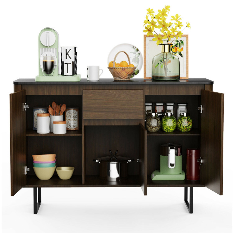 3-Door Kitchen Buffet Sideboard with Drawer for Living Room Dining RoomCostway Gallery View 12 of 13
