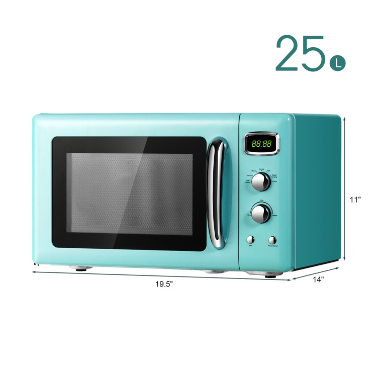 0.9 Cu.ft Retro Countertop Compact Microwave Oven-GreenCostway Gallery View 4 of 10