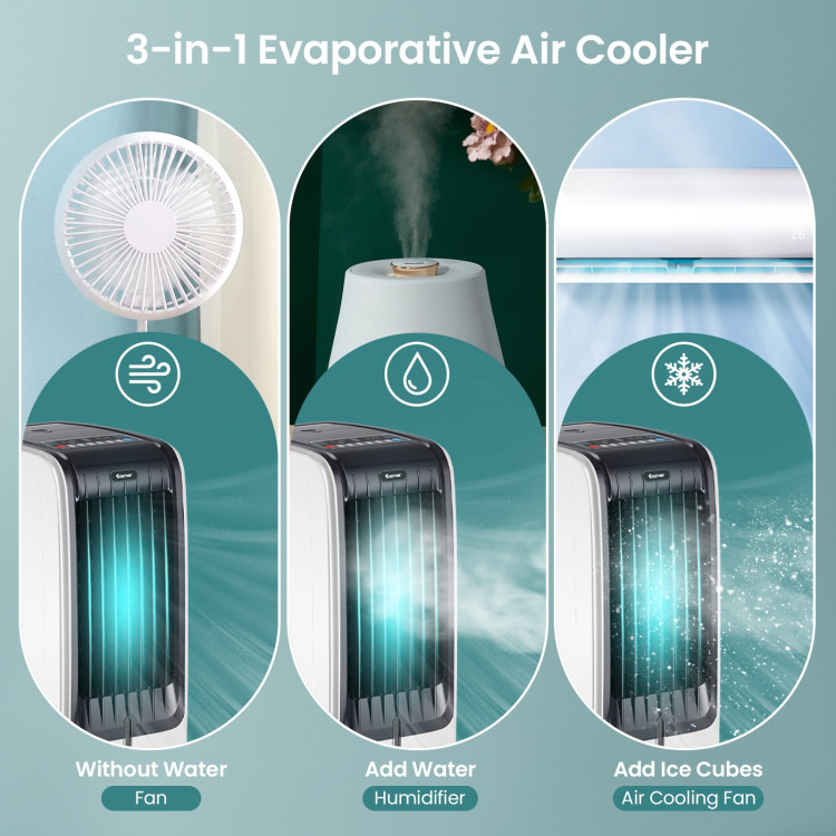 110V Portable Cooling Evaporative Fan with 3-Speed and 8H Timer FunctionCostway Gallery View 12 of 13