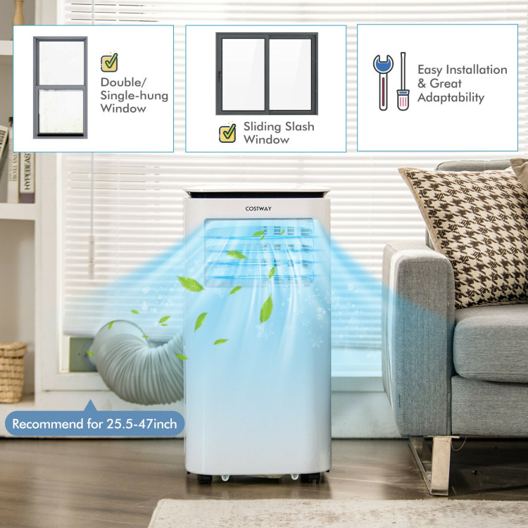 9000 BTU 3 in 1 Portable Air Conditioner with Fan and Dehumidifier-WhiteCostway Gallery View 11 of 12