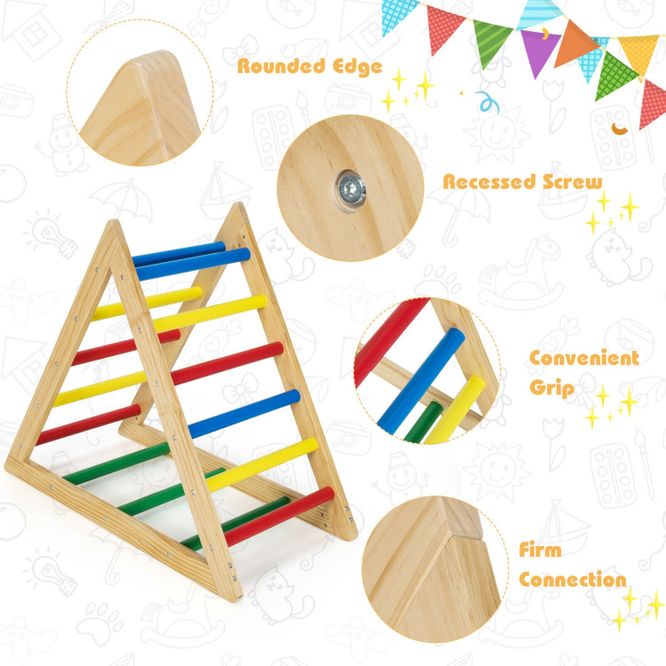 Climbing Triangle Ladder with 3 Levels for Kids-MulticolorCostway Gallery View 11 of 11