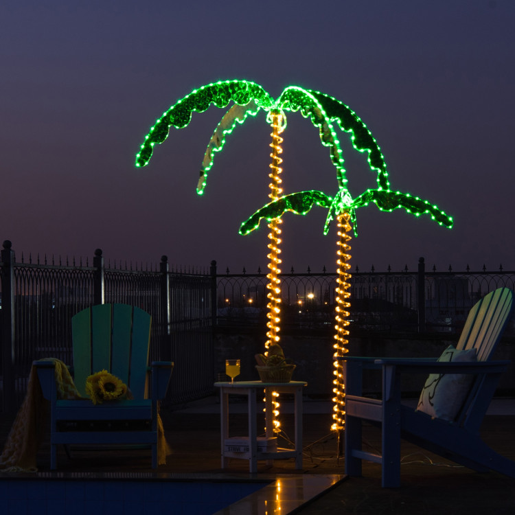 5 Feet LED Pre-lit Palm Tree Decor with Light RopeCostway Gallery View 9 of 12