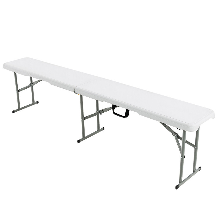 6 Feet Portable Picnic Folding Bench 550 lbs Limited with Carrying HandleCostway Gallery View 7 of 11
