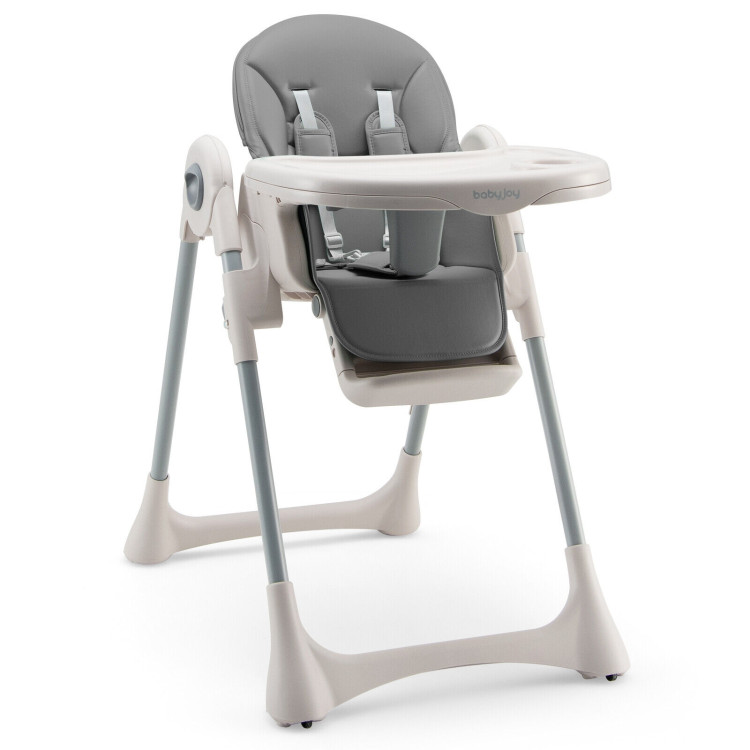 Baby Folding High Chair Dining Chair with Adjustable Height and Footrest-GrayCostway Gallery View 1 of 11
