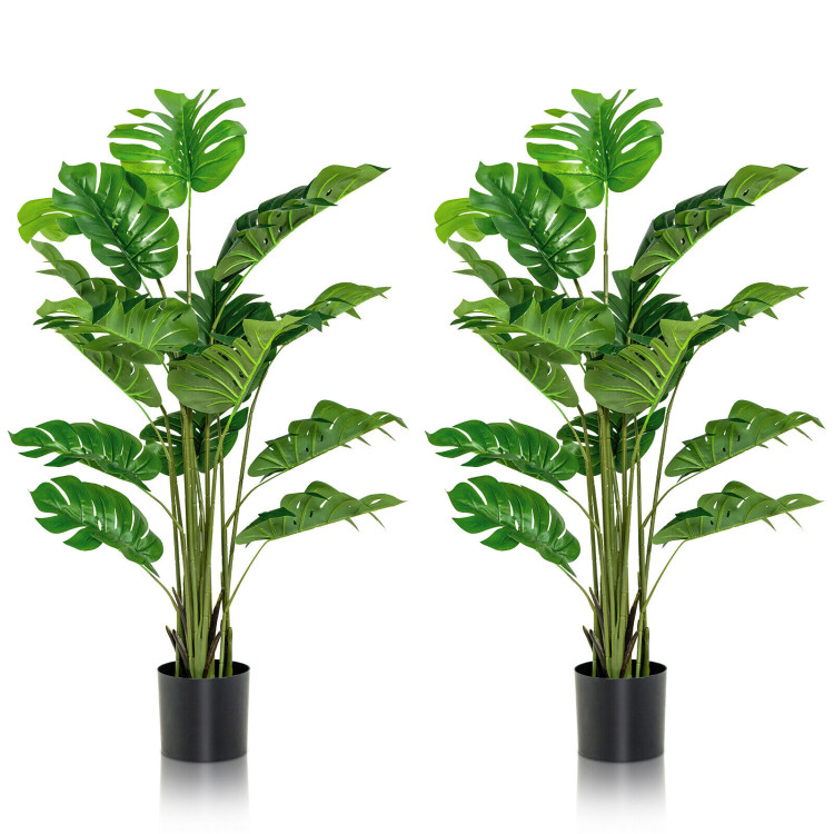 2 Pieces 5 Feet Artificial Monstera Tree SetCostway Gallery View 1 of 10