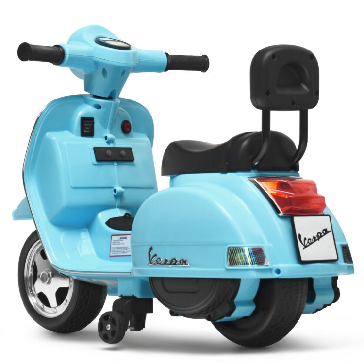 6V Kids Ride On Vespa Scooter Motorcycle for Toddler-Light BlueCostway Gallery View 4 of 12
