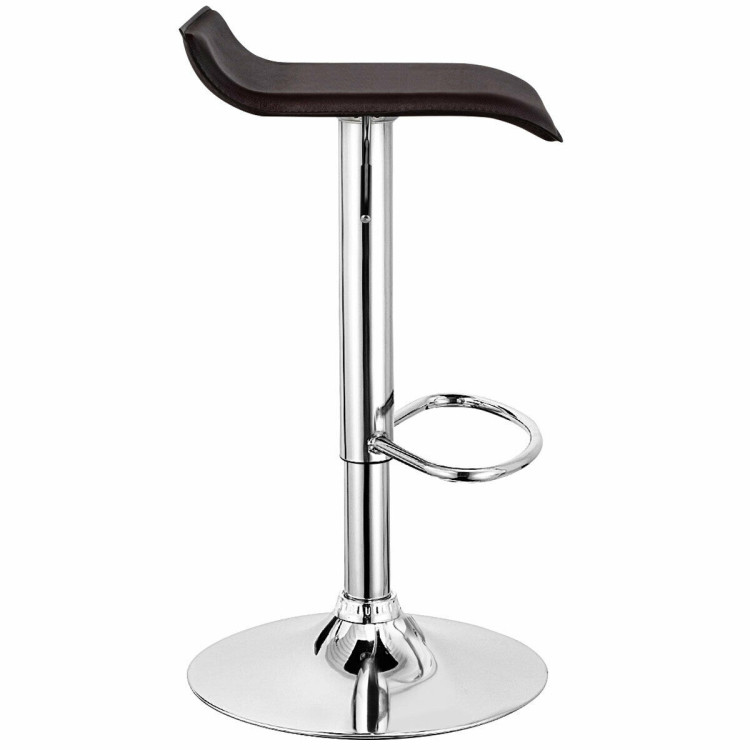Set of 2 Adjustable PU Leather Backless Bar Stools-CoffeeCostway Gallery View 11 of 12