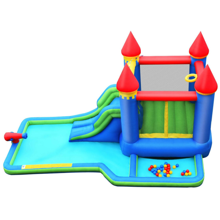 Inflatable Bounce House Castle Water Slide with Climbing WallCostway Gallery View 8 of 12