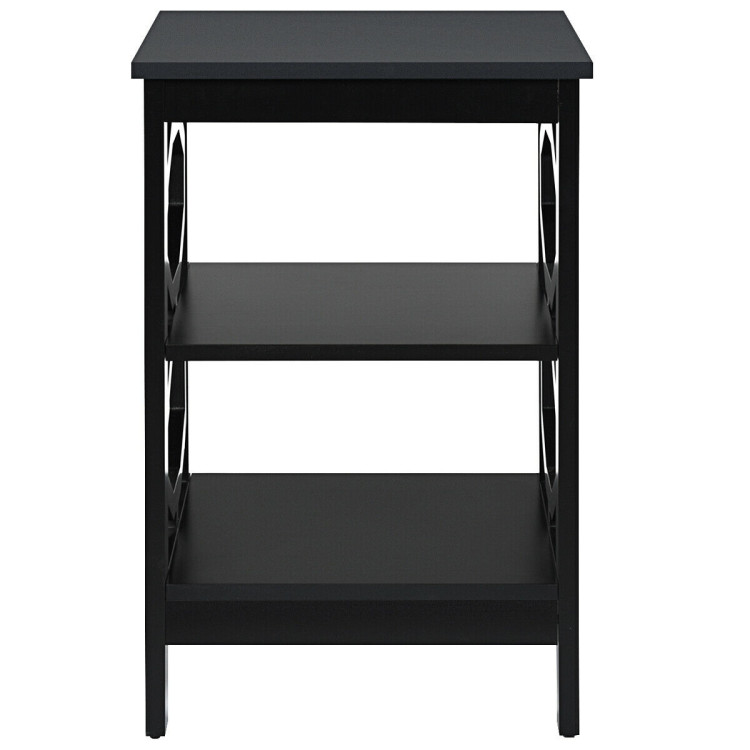 3-tier Nightstand Sofa Side End Accent Table-BlackCostway Gallery View 10 of 12