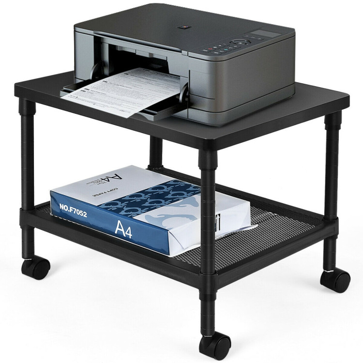 2-Tier Printer Stand with Ample Storage Space and Smooth WheelsCostway Gallery View 9 of 13