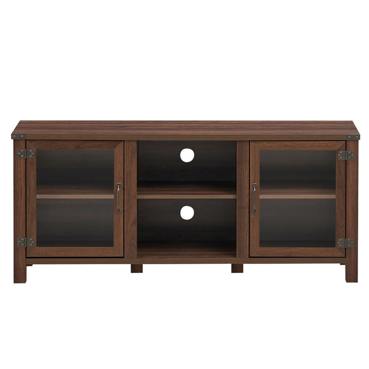 TV Stand Entertainment Center for TVs up to 65 Inch with Storage Cabinets-WalnutCostway Gallery View 1 of 12