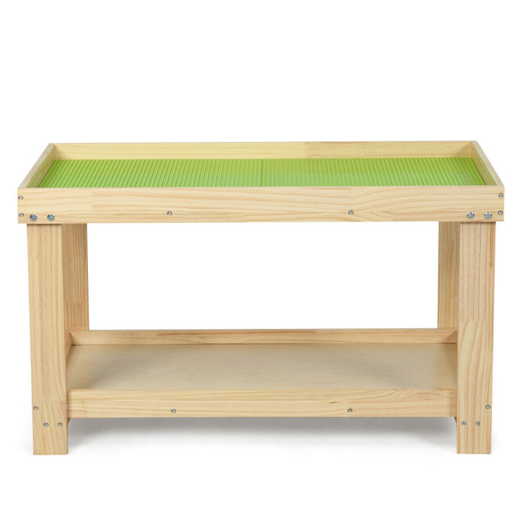 Solid Multifunctional Wood Kids Activity Play Table-NaturalCostway Gallery View 10 of 12
